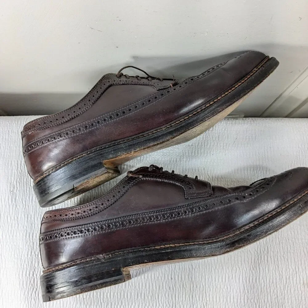 Alden 975 Shell Cordovan Leather Men's sz 11.5 B/D Long Wing Blucher Shoes READ